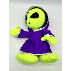 Vintage 1996 Nanco Believe The Alien Plush 18" Green With Purple Hooded Robe